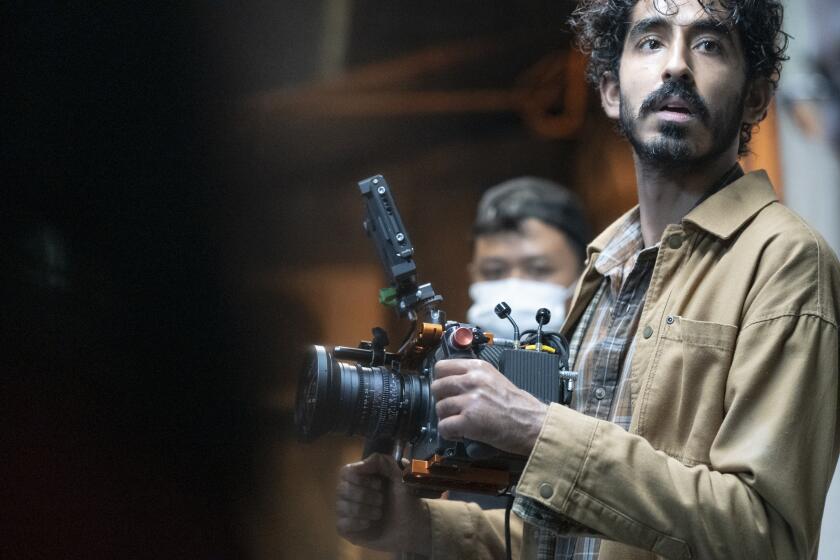 Director Dev Patel on the set of his film 'Monkey Man.'