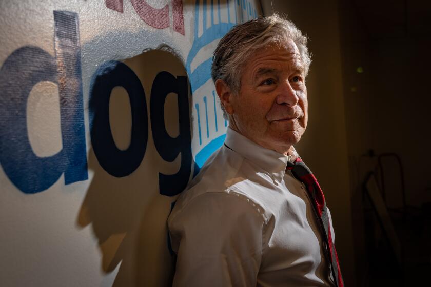 Los Angeles, CA - February 01: Harvey Rosenfield (the founder of the group), of the non-profit Consumer Watchdog poses for a portrait at his offices on Thursday, Feb. 1, 2024 in Los Angeles, CA. (Jason Armond / Los Angeles Times)