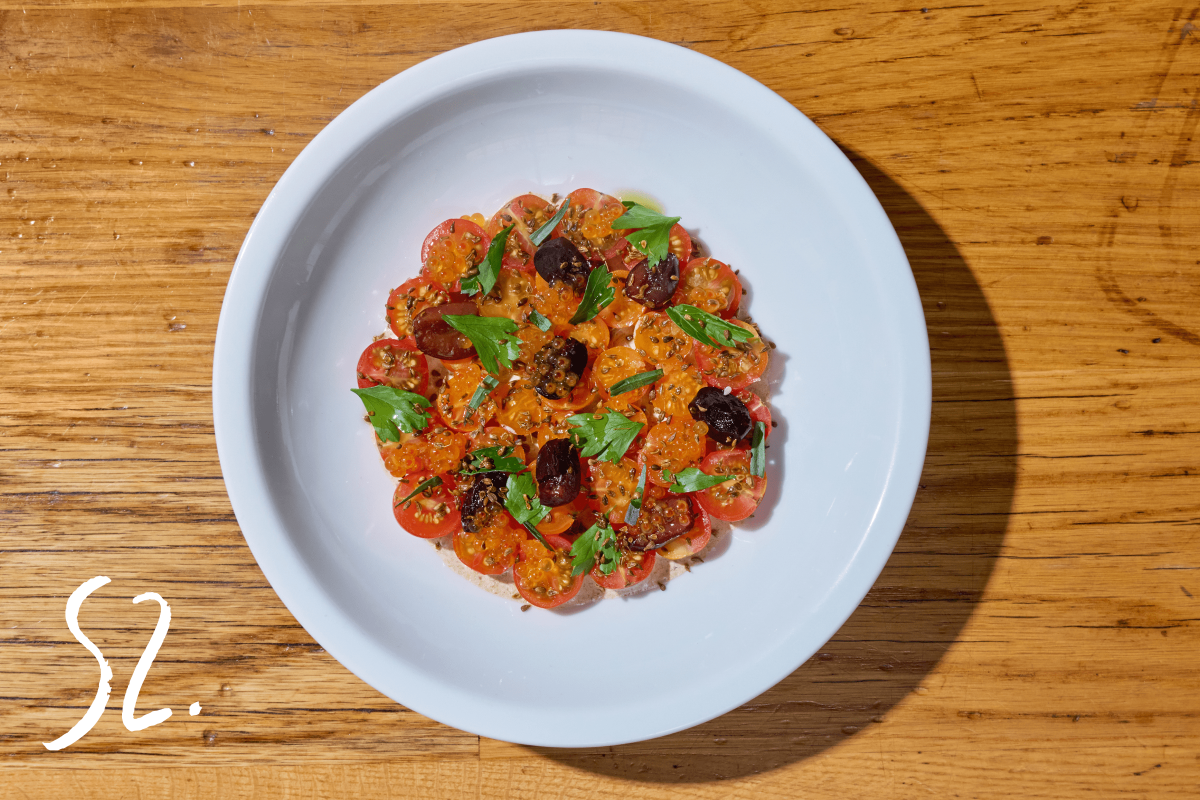 #52: Tomatoes and Cherries on a white plate 