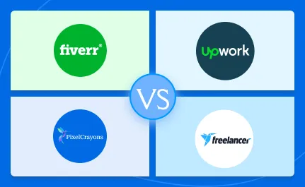 Upwork vs Freelancer vs Fiverr vs PixelCrayons