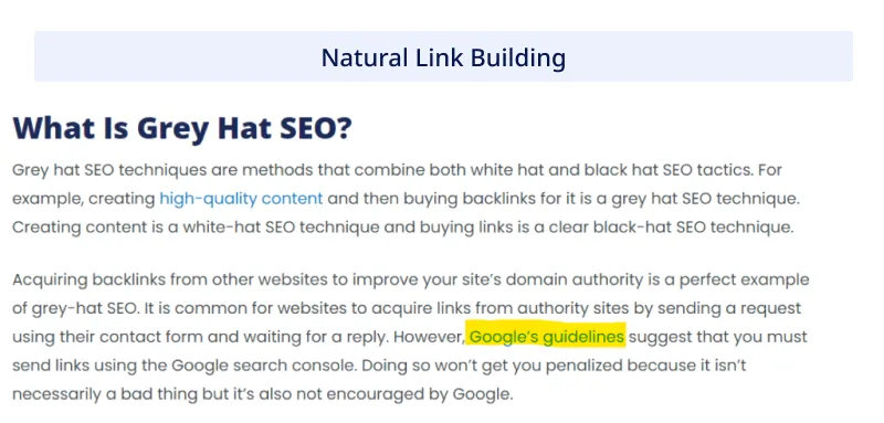 Natural Link Building